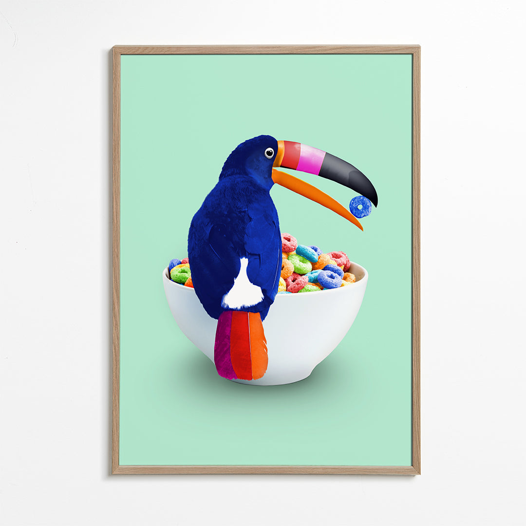 Tukan over morgenmadsskål plakat