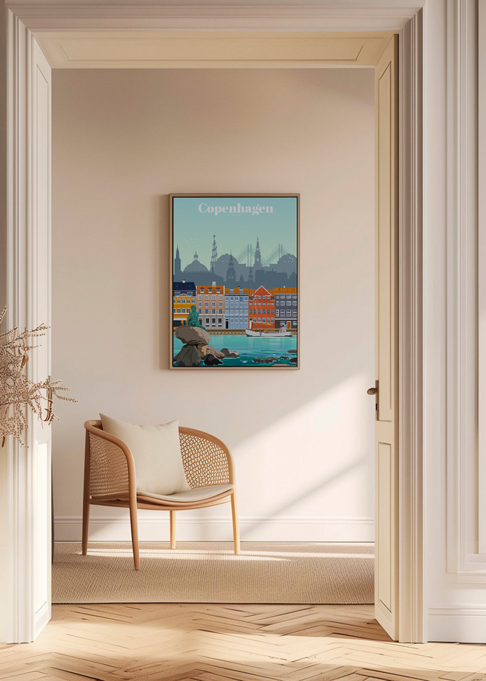 Rejseplakat: København farverig havn