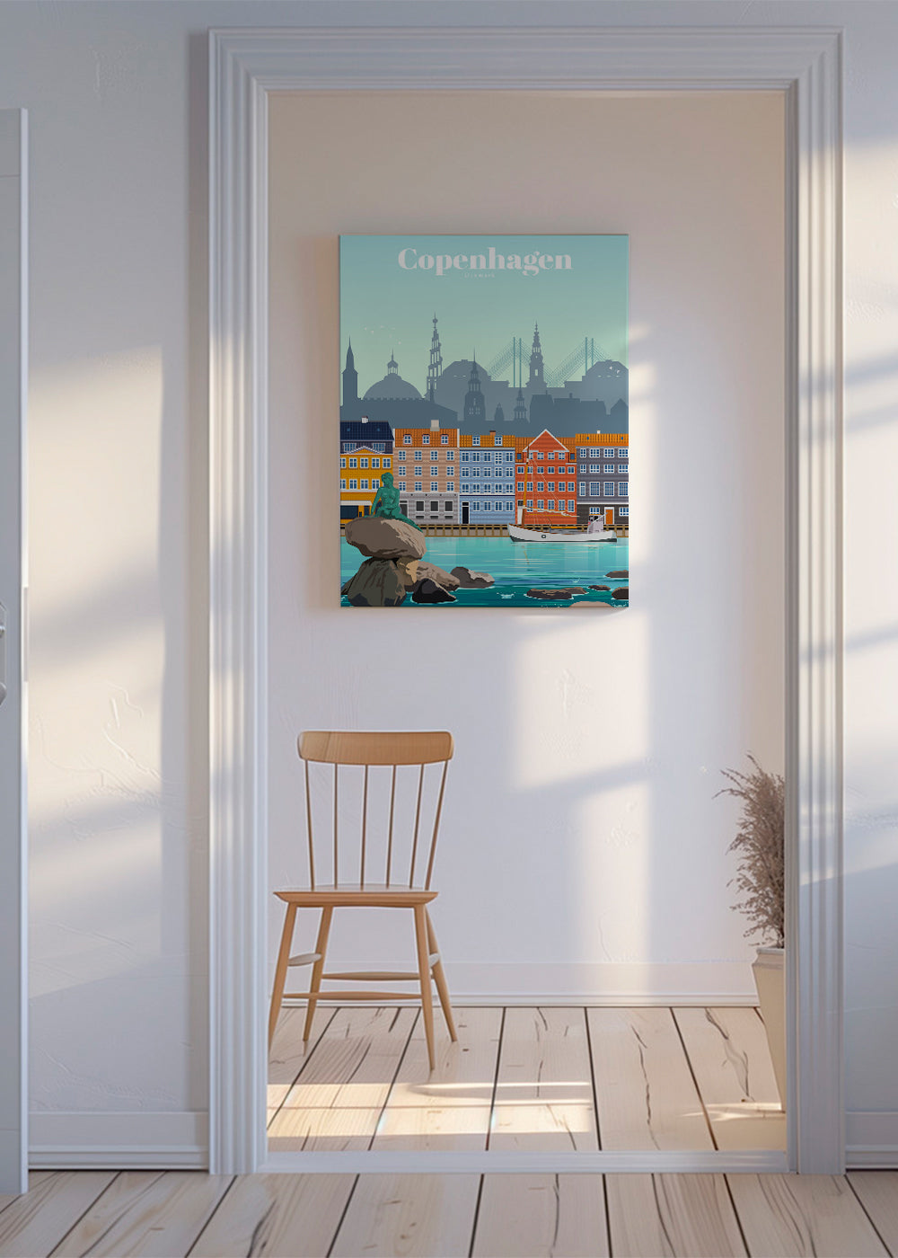 Rejseplakat: København farverig havn
