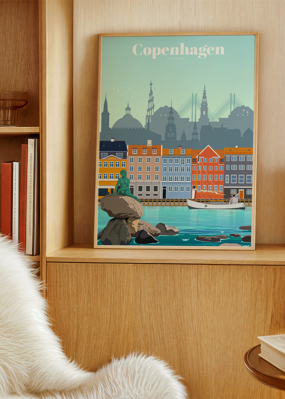 Rejseplakat: København farverig havn