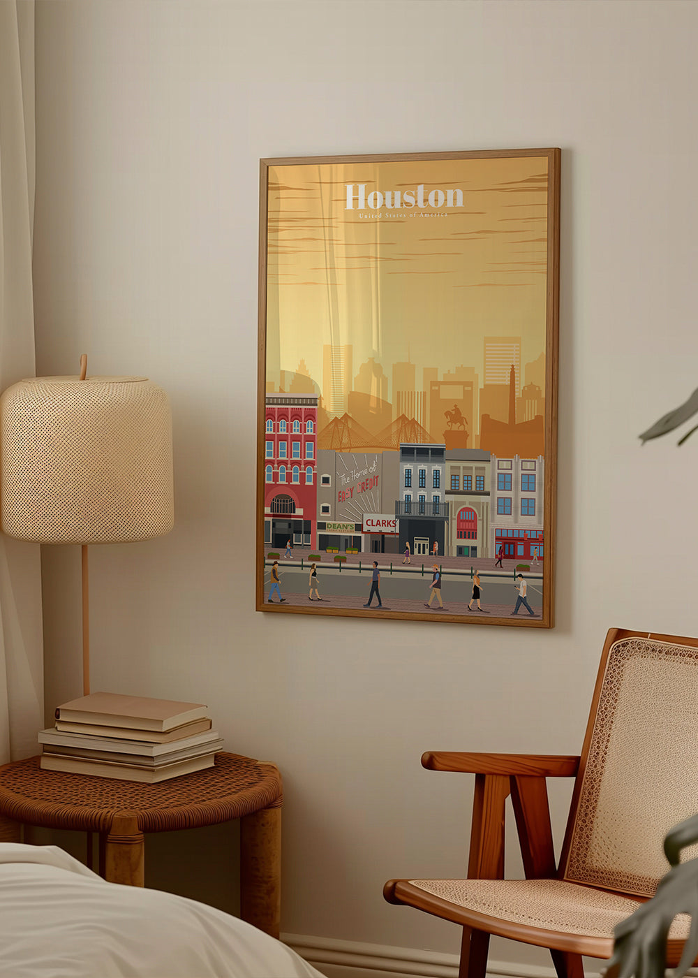Bykunst: Houston illustreret plakat