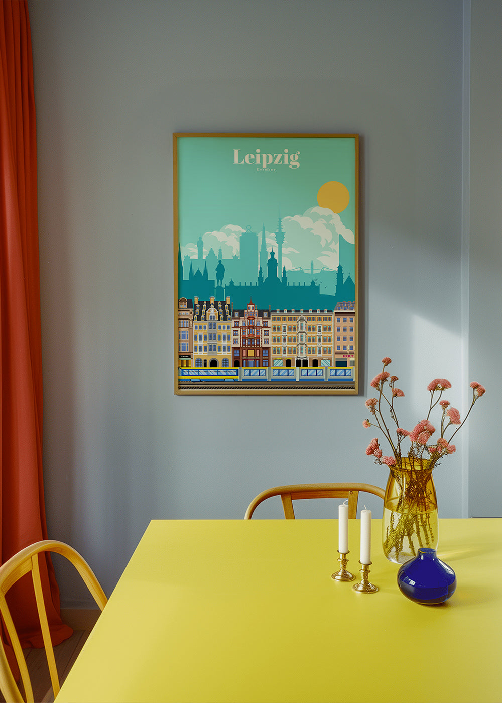 Rejseplakat Leipzig illustration