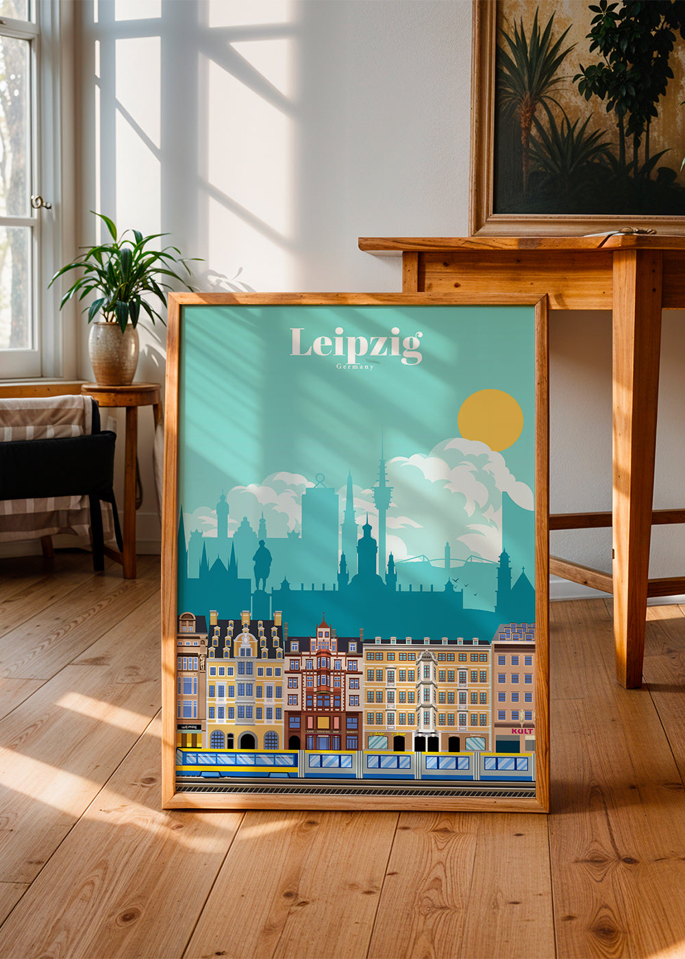 Rejseplakat Leipzig illustration