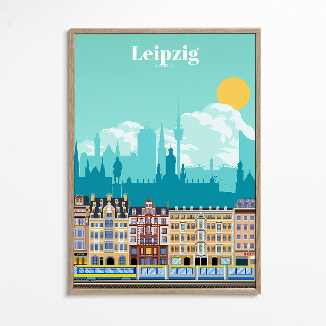 Rejseplakat Leipzig illustration