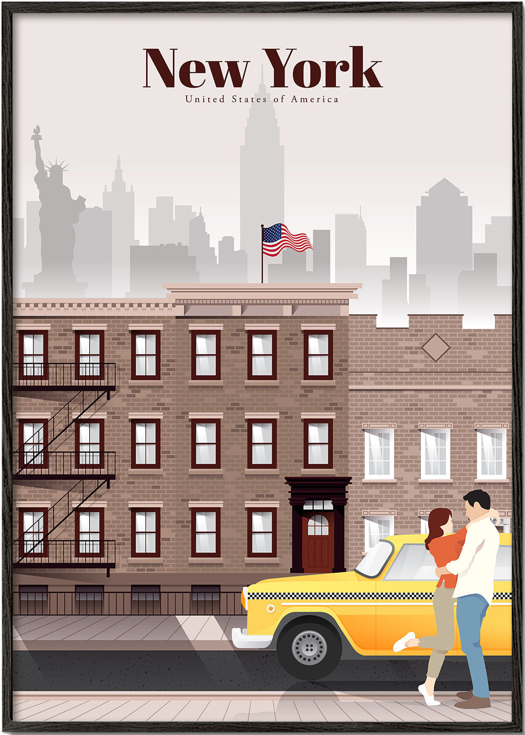 Rejseplakat New York taxi par