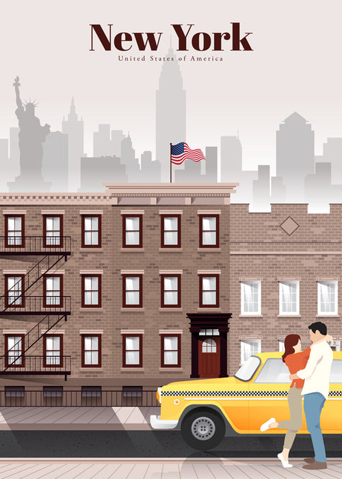 Rejseplakat New York taxi par
