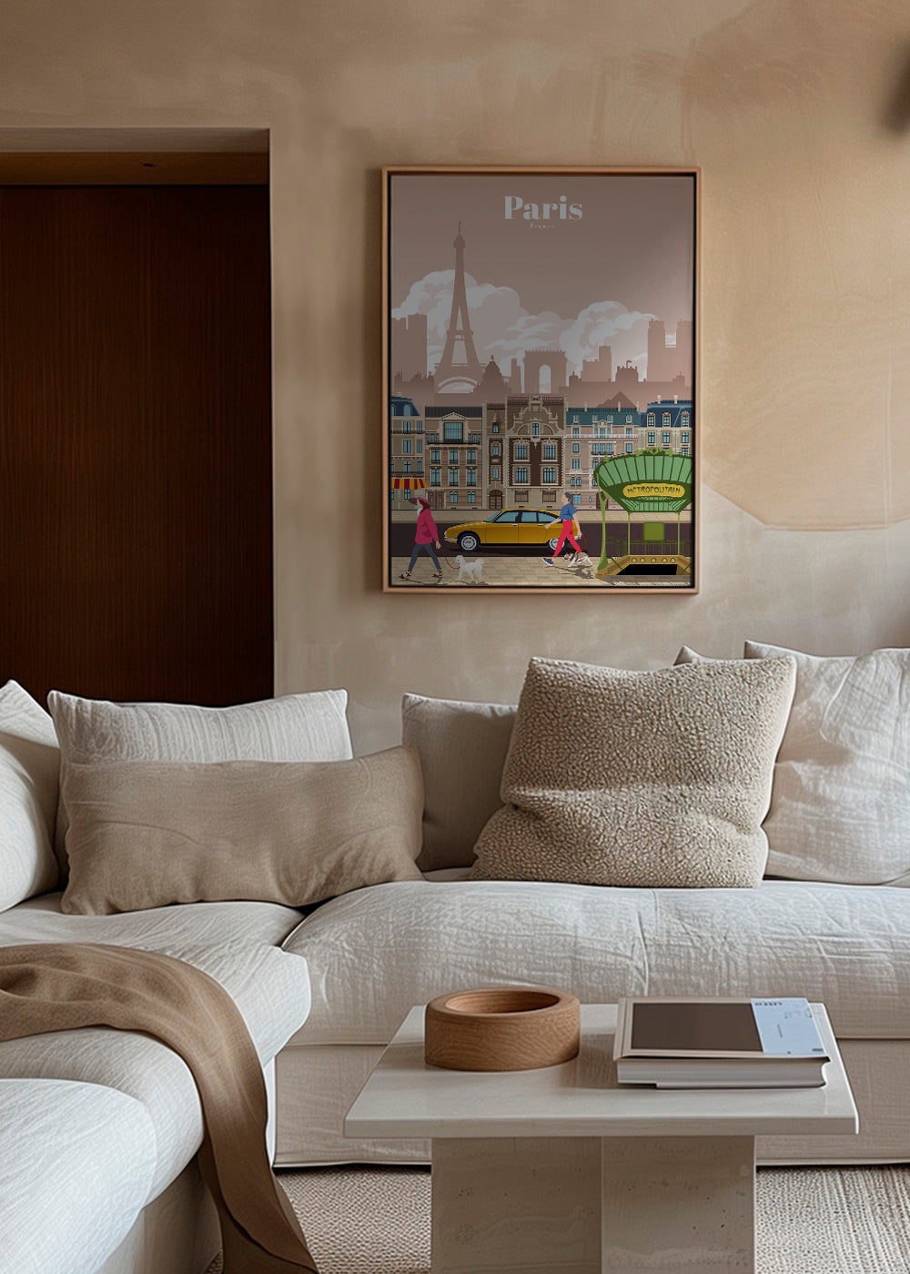 Rejseplakat Paris illustration med metroindgang