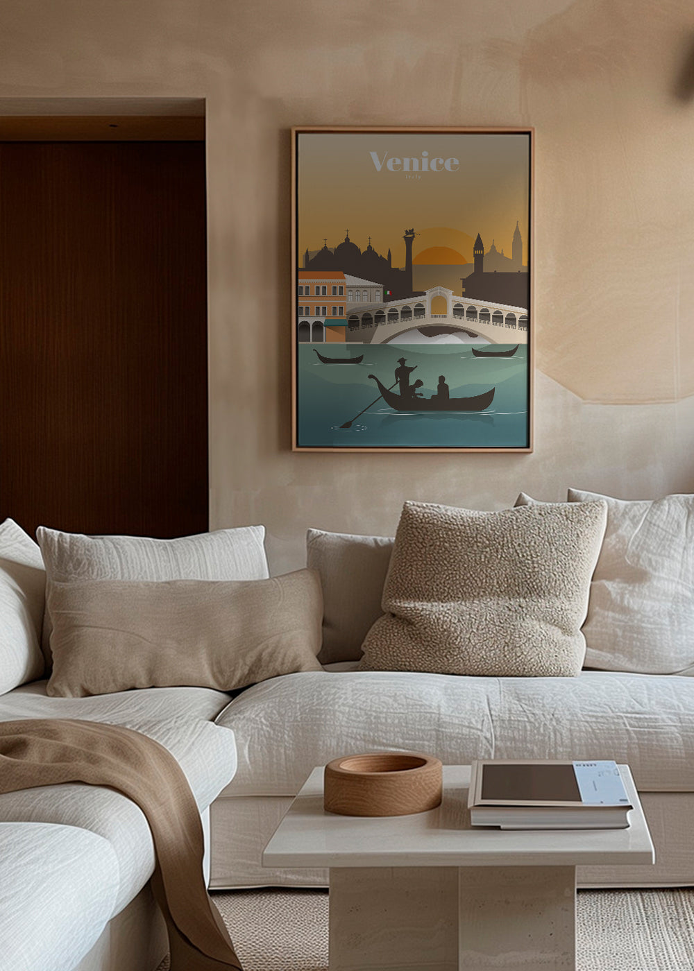 Rejseplakat Venedig solnedgang