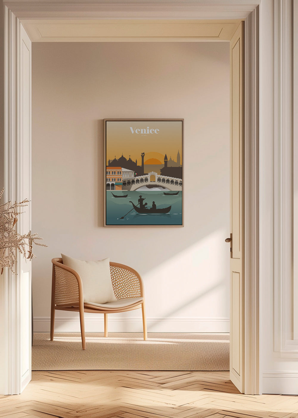 Rejseplakat Venedig solnedgang