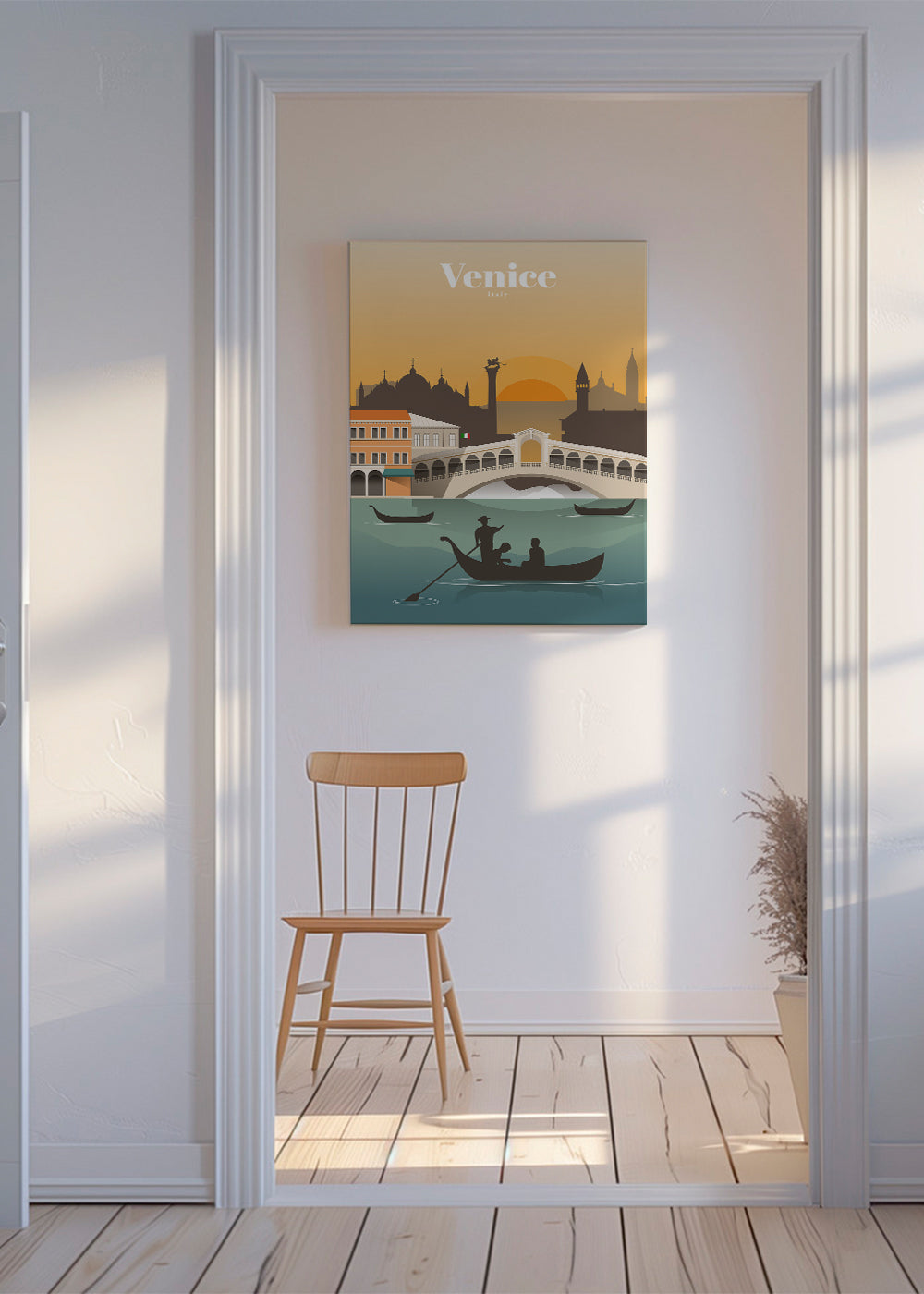 Rejseplakat Venedig solnedgang