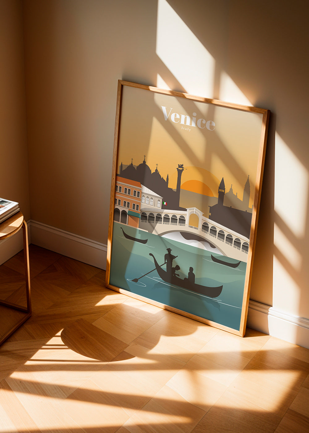 Rejseplakat Venedig solnedgang