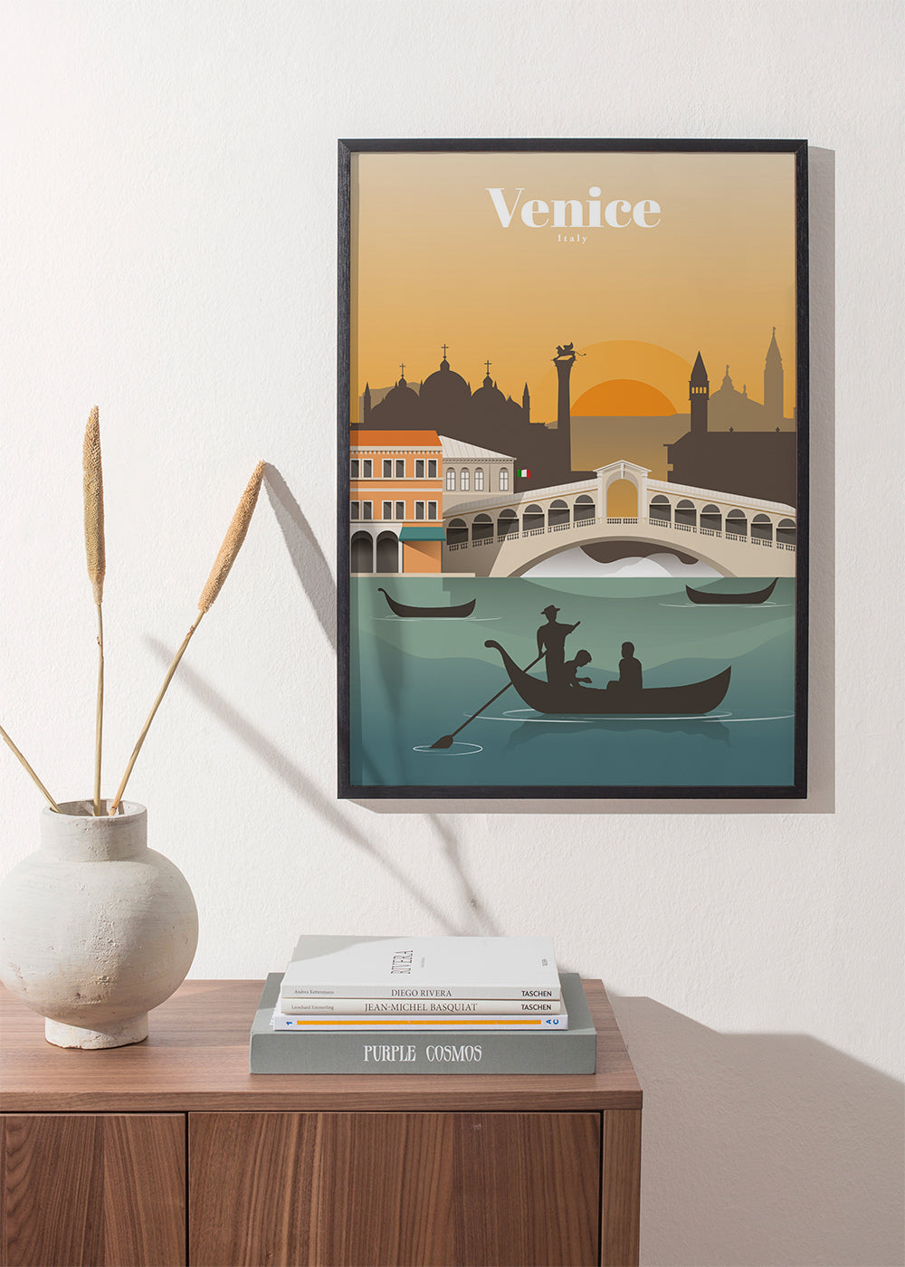 Rejseplakat Venedig solnedgang