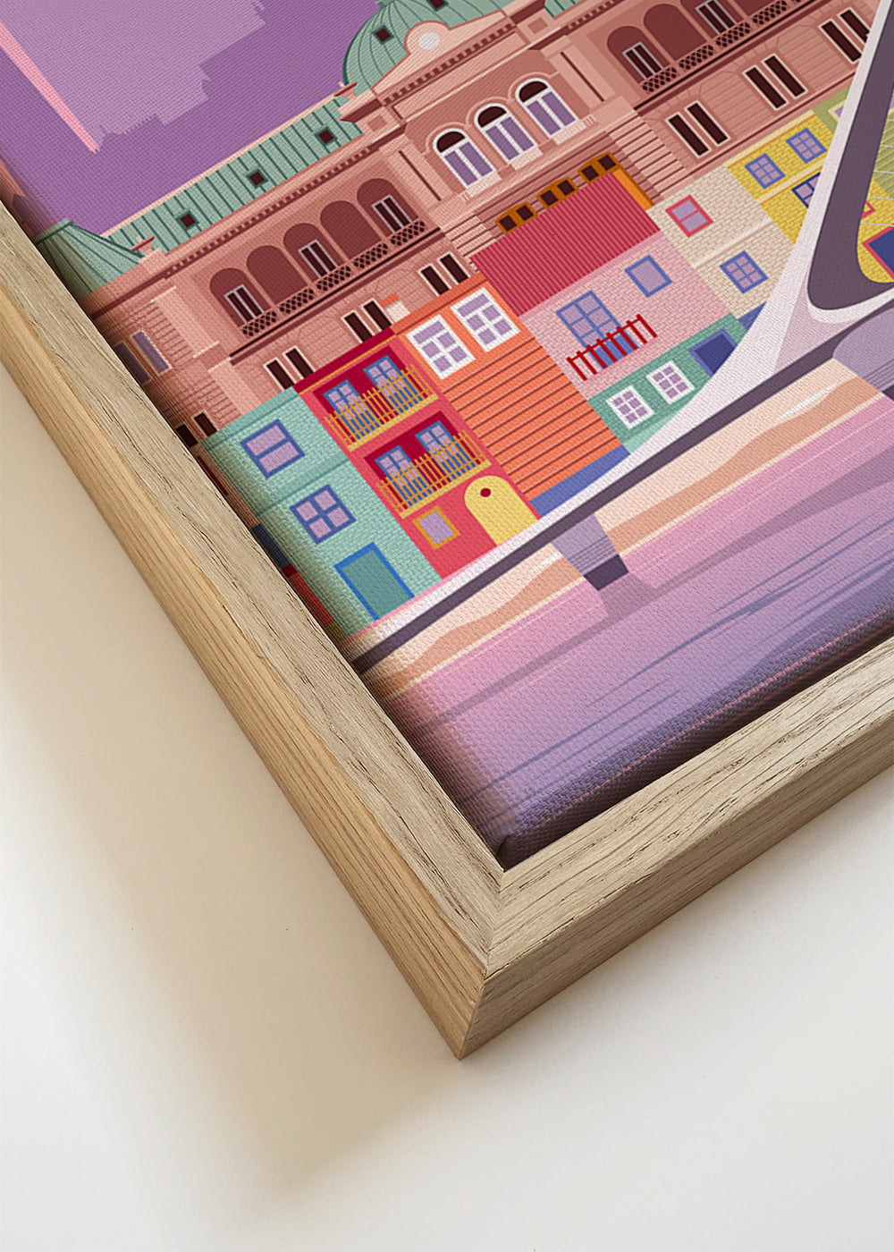 Rejseplakat: Farverig illustration af Buenos Aires