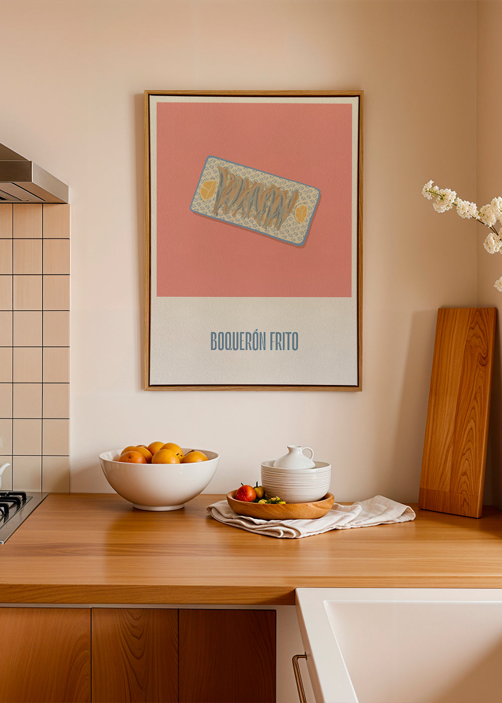 Køkkenkunst: Friteret ansjos på mønstret bakke