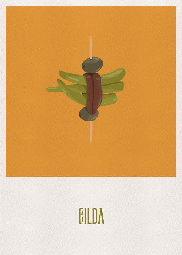 Køkkenkunst Gilda illustreret spyd