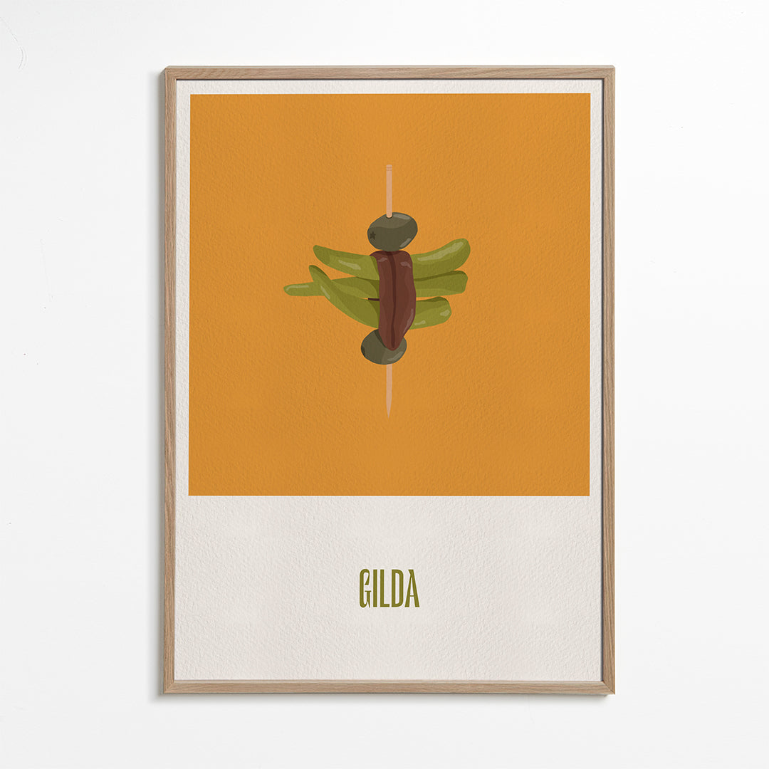 Køkkenkunst Gilda illustreret spyd