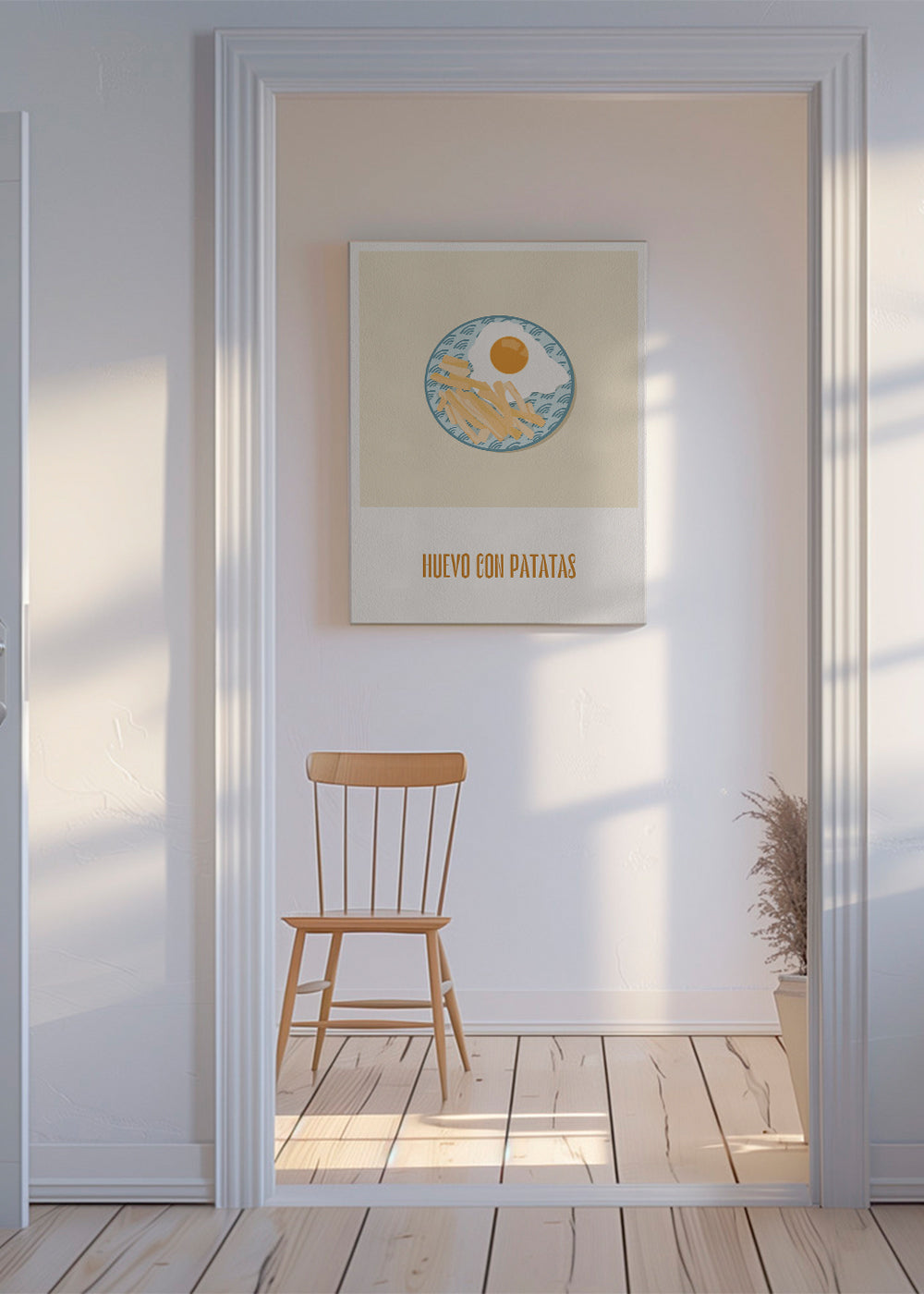 Køkkenkunst: æg med pomfritter
