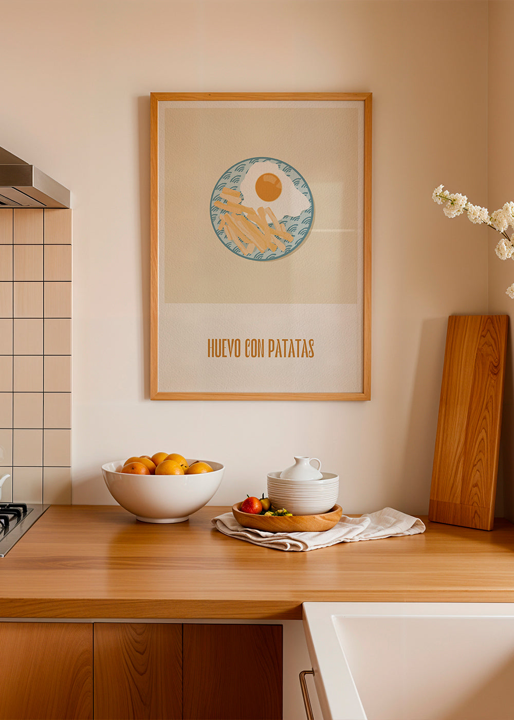 Køkkenkunst: æg med pomfritter