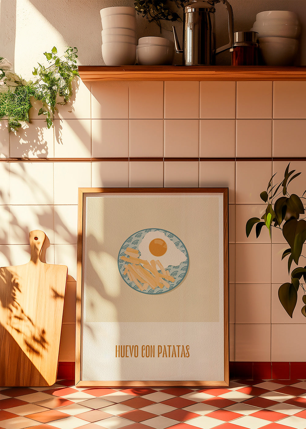 Køkkenkunst: æg med pomfritter