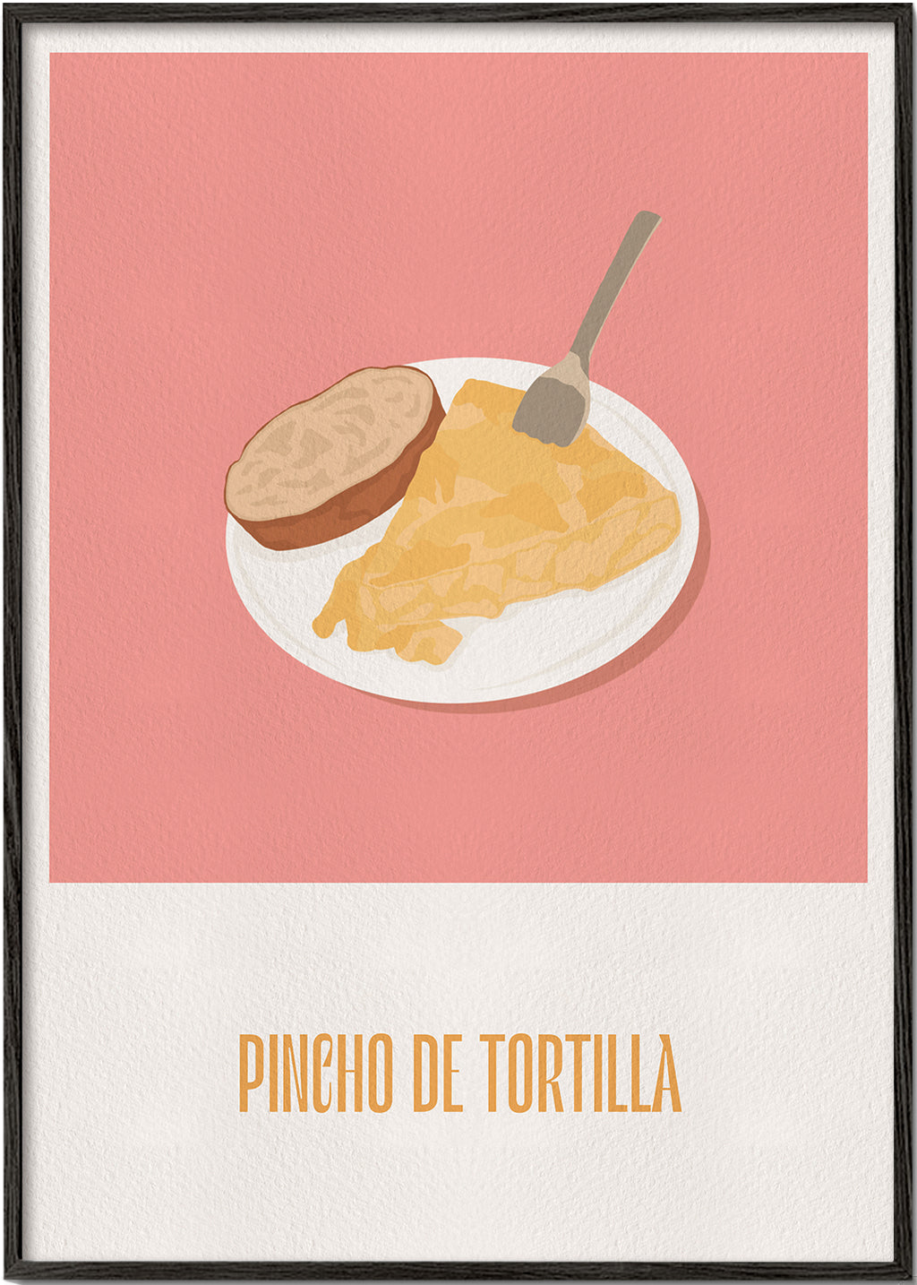 Køkkenkunst: pincho tortilla på lyserød baggrund