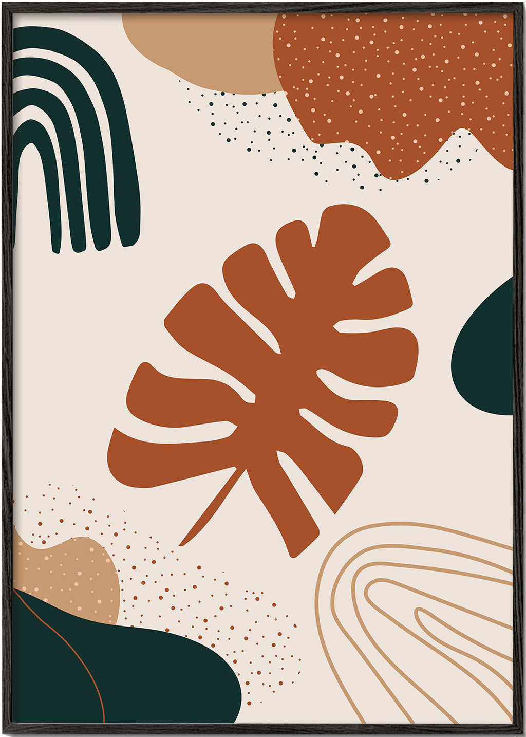 Botanisk plakat terracotta blad