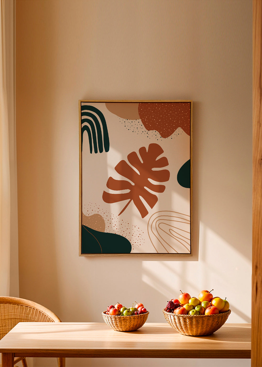 Botanisk plakat terracotta blad