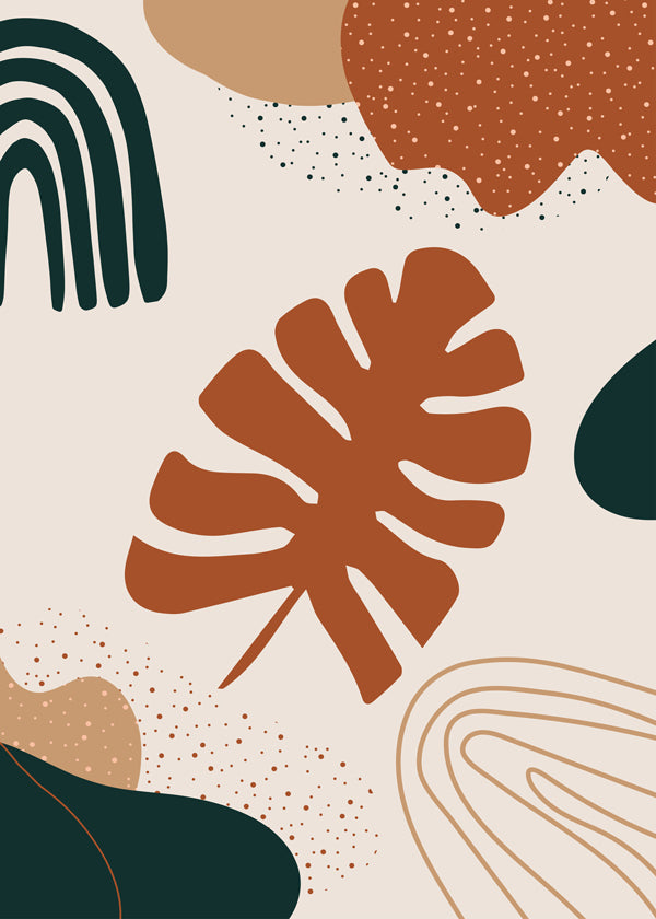 Botanisk plakat terracotta blad