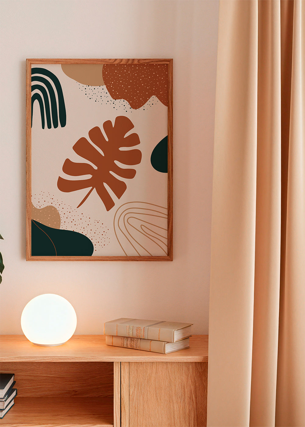 Botanisk plakat terracotta blad