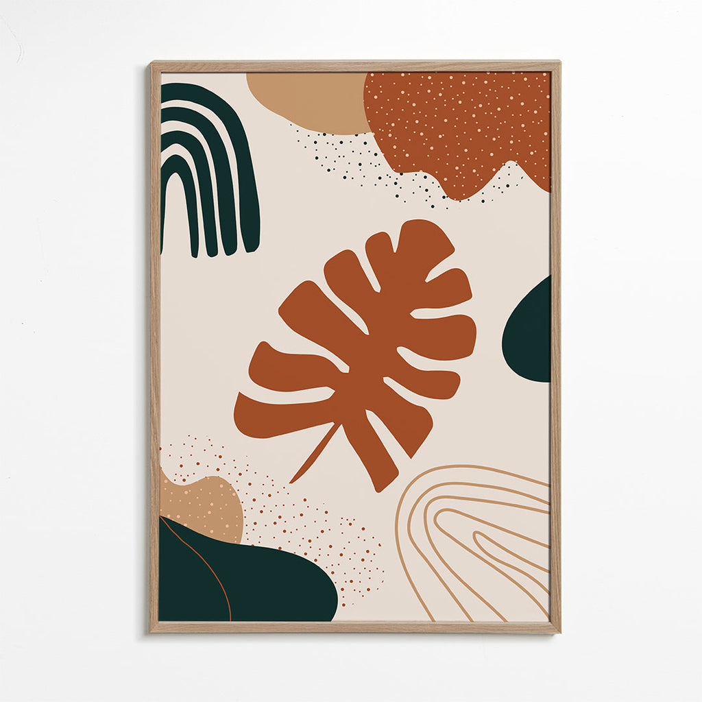Botanisk plakat terracotta blad