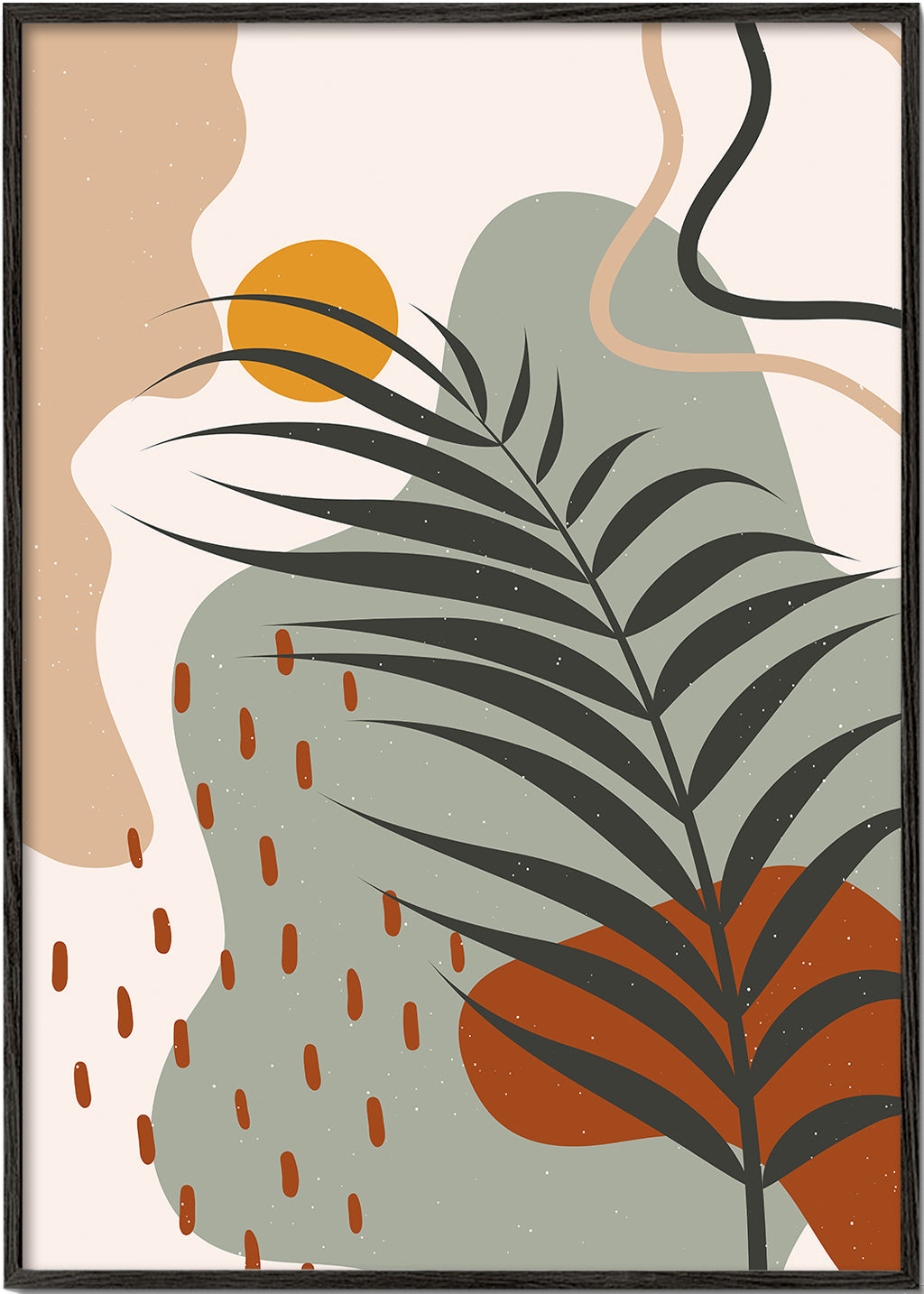 Botanisk plakat med tropisk blad minimal