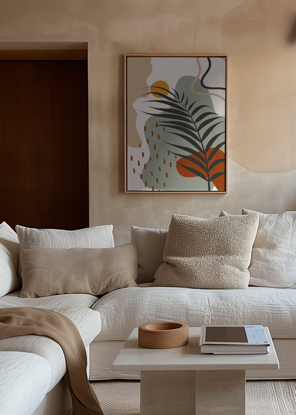 Botanisk plakat med tropisk blad minimal