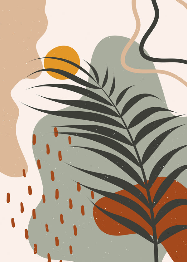 Botanisk plakat med tropisk blad minimal