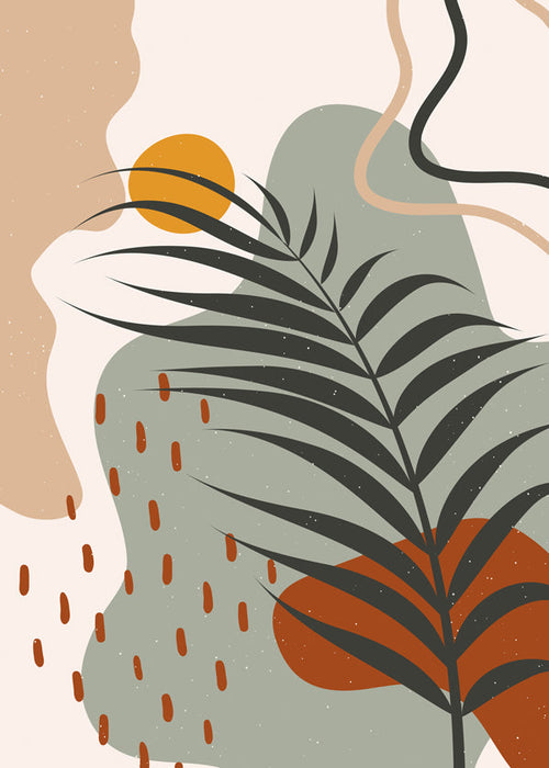 Botanisk plakat med tropisk blad minimal