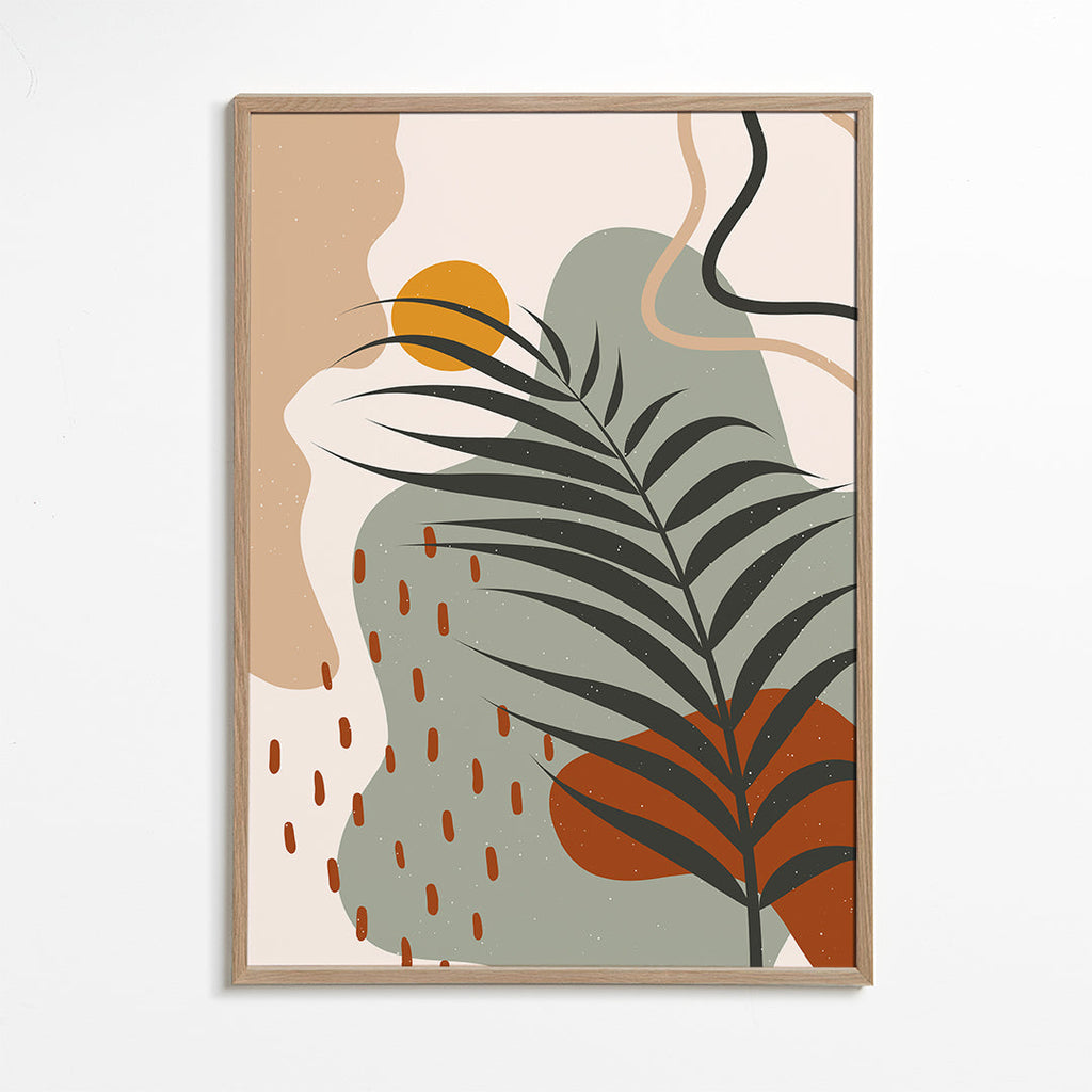 Botanisk plakat med tropisk blad minimal
