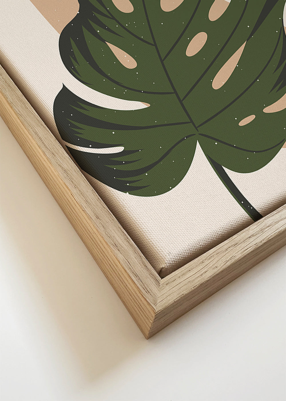 Botanisk plakat med stiliseret monstera-blad