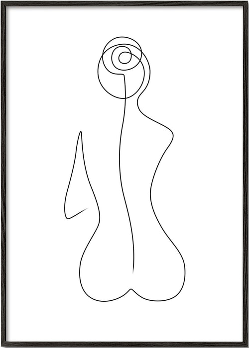 Kvindeillustration i én kontinuerlig streg