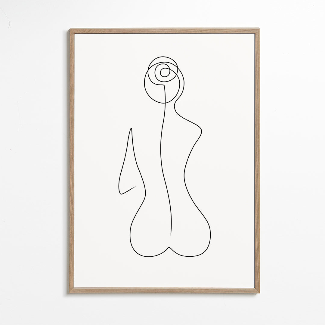 Kvindeillustration i én kontinuerlig streg