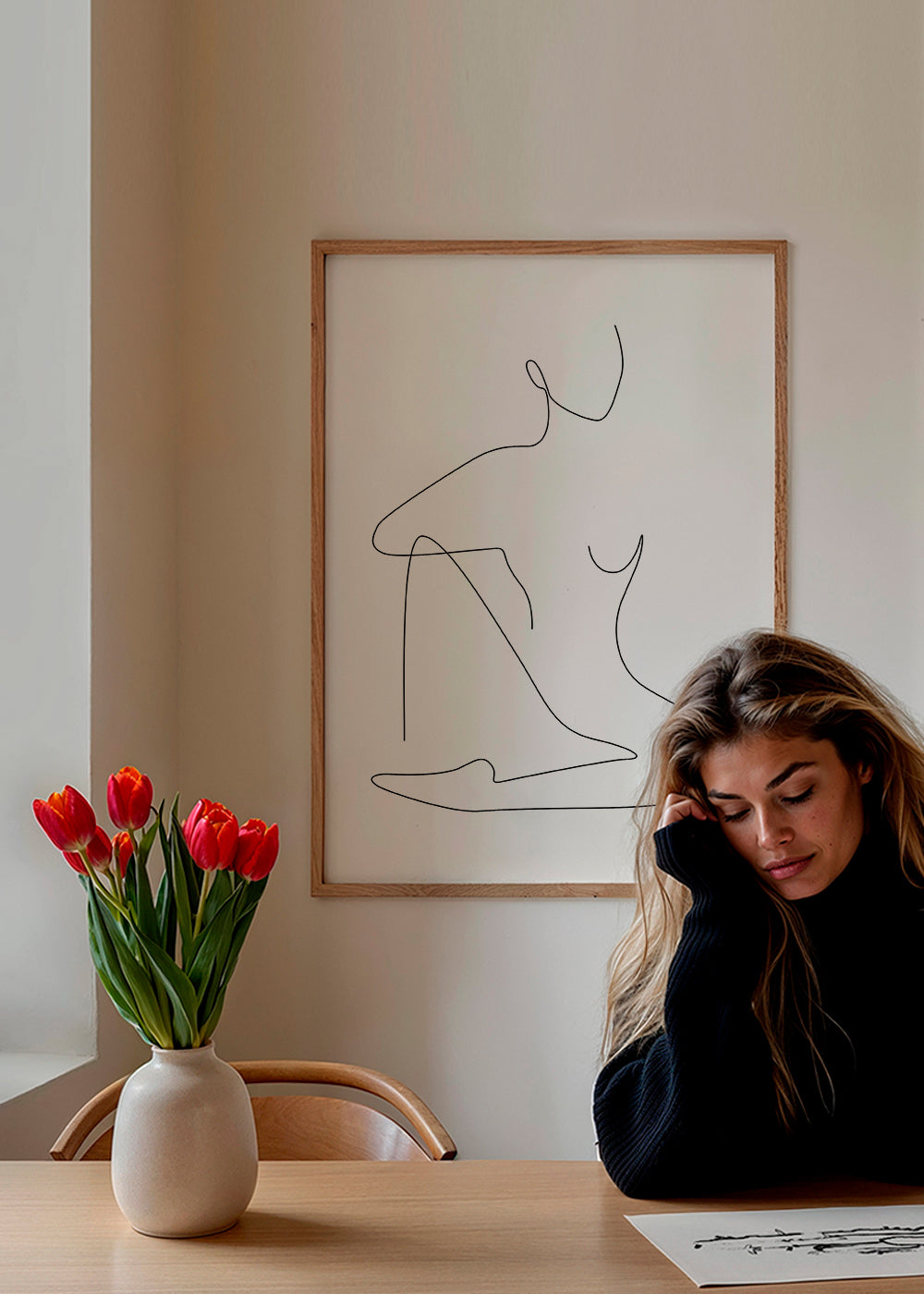 Illustration af minimalistisk linjefigur