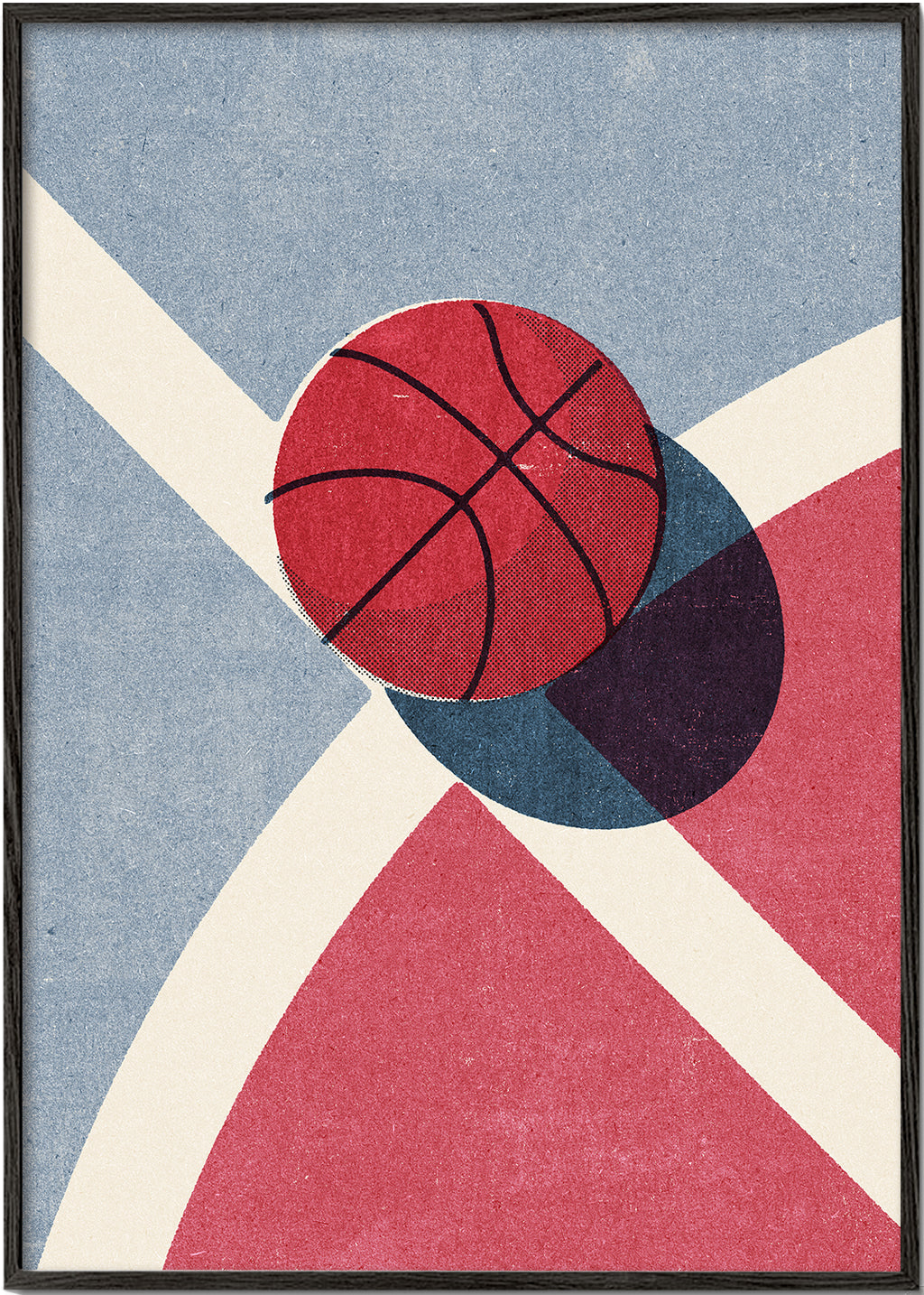 Sportkunst: basketball på geometrisk bane