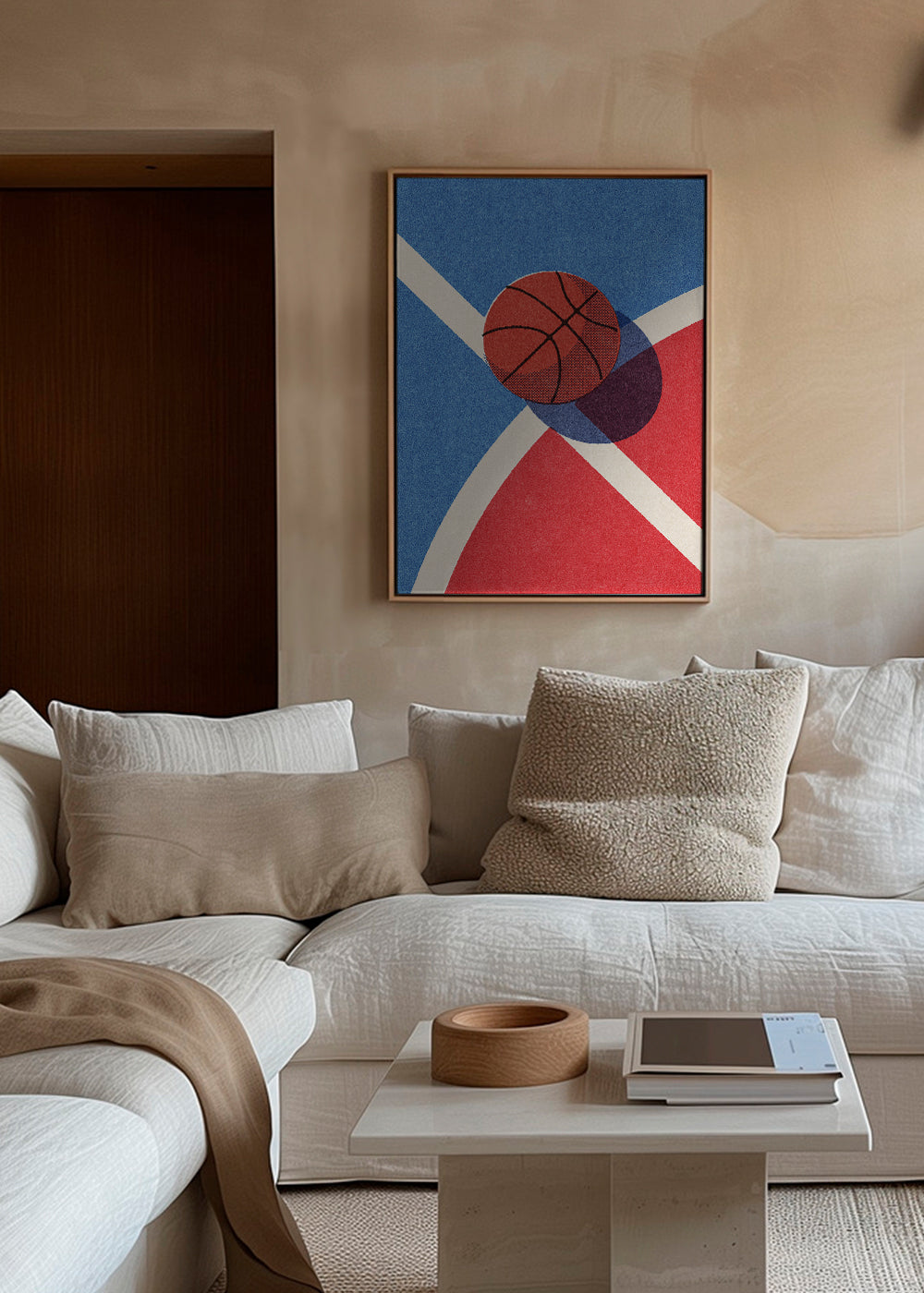 Sportkunst: basketball på geometrisk bane
