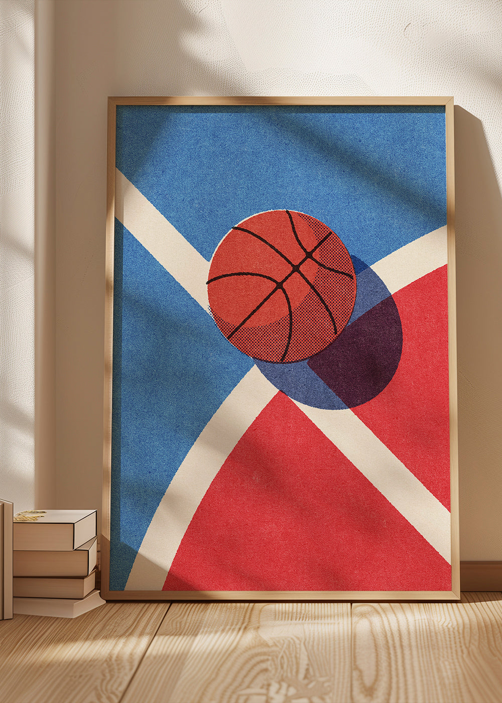 Sportkunst: basketball på geometrisk bane