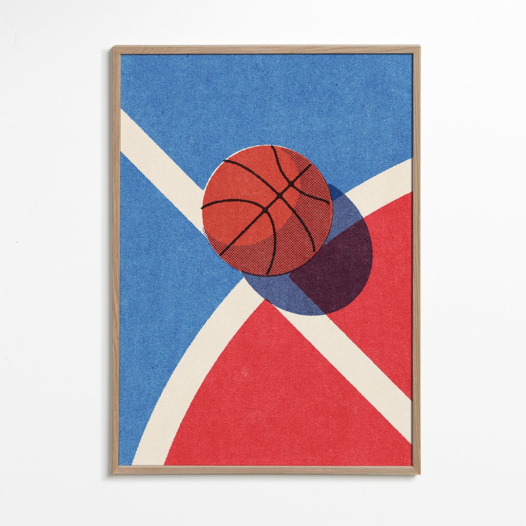 Sportkunst: basketball på geometrisk bane