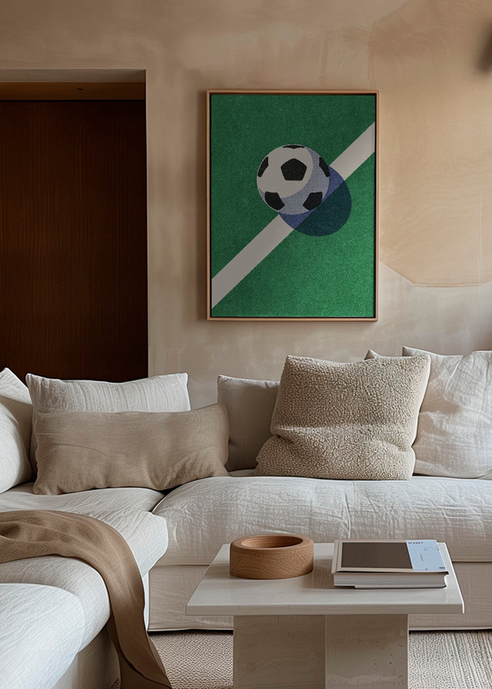 Sportkunst: fodbold på linjen