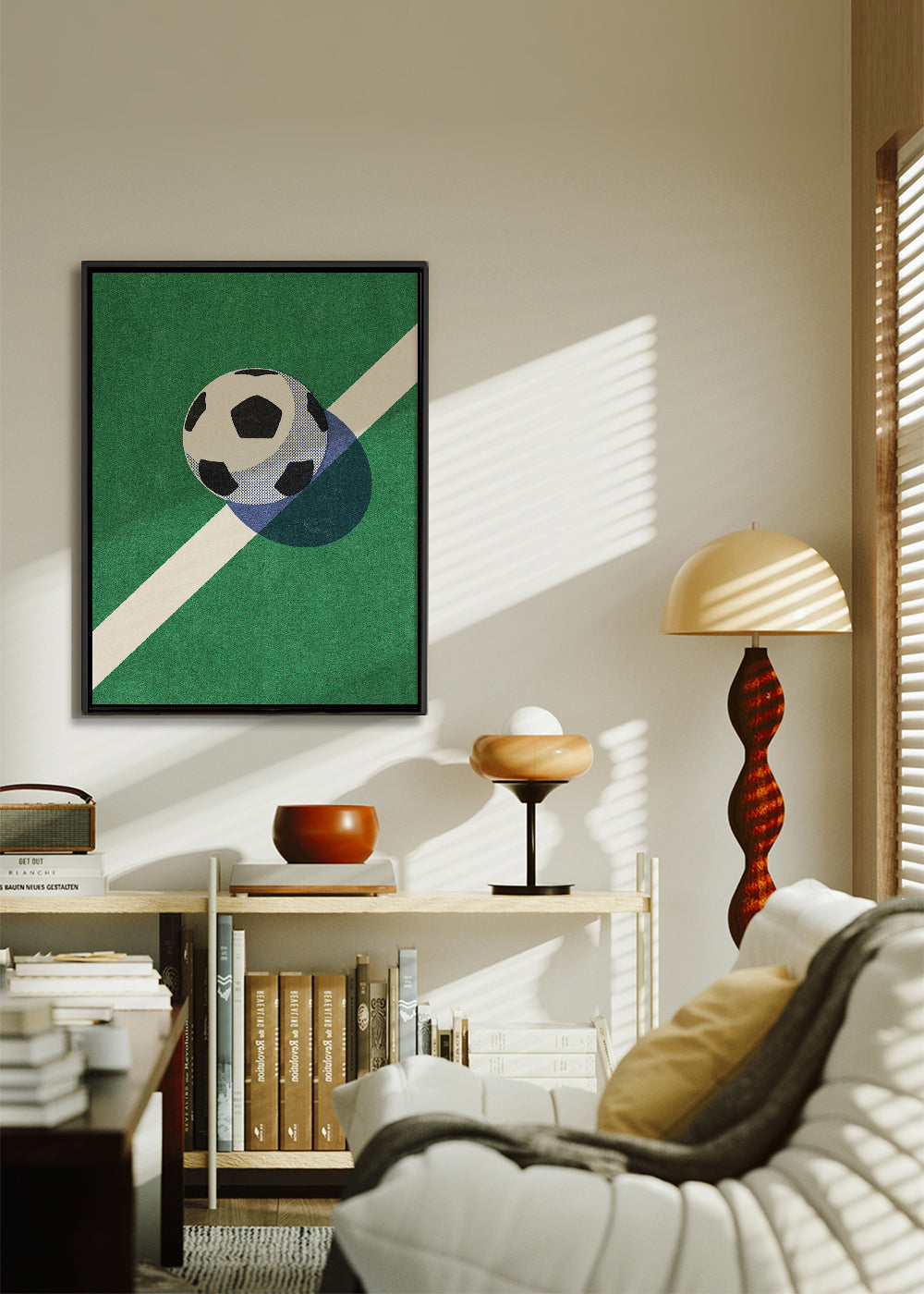 Sportkunst: fodbold på linjen