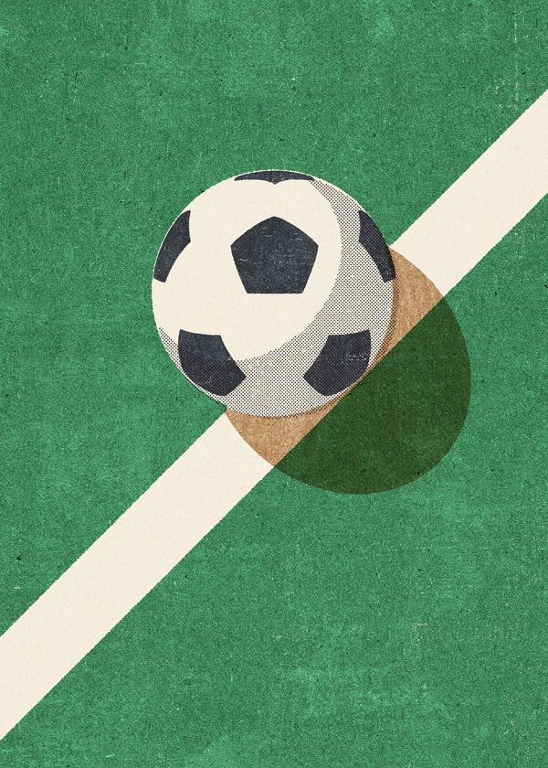 Sportkunst: fodbold på linjen