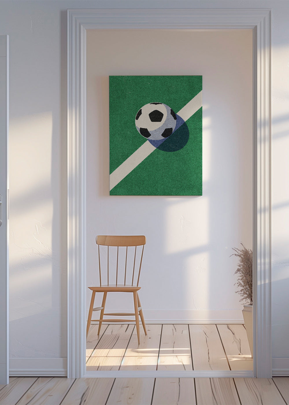Sportkunst: fodbold på linjen