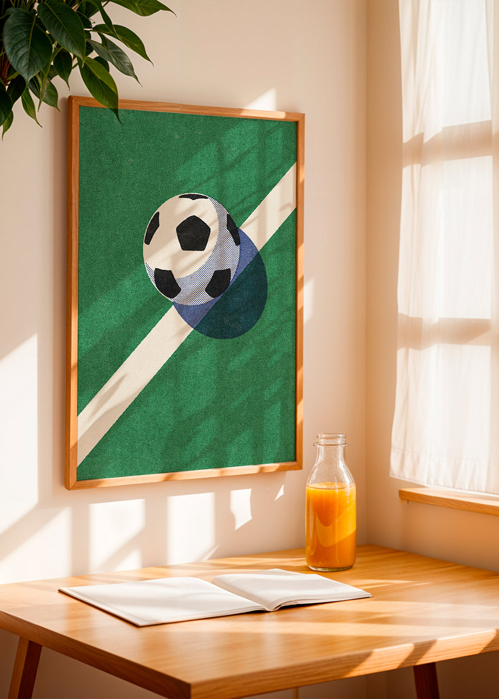 Sportkunst: fodbold på linjen