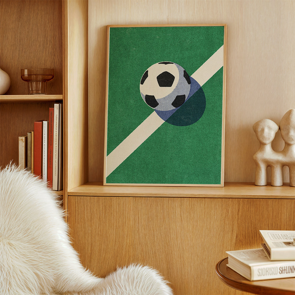 Sportkunst: fodbold på linjen