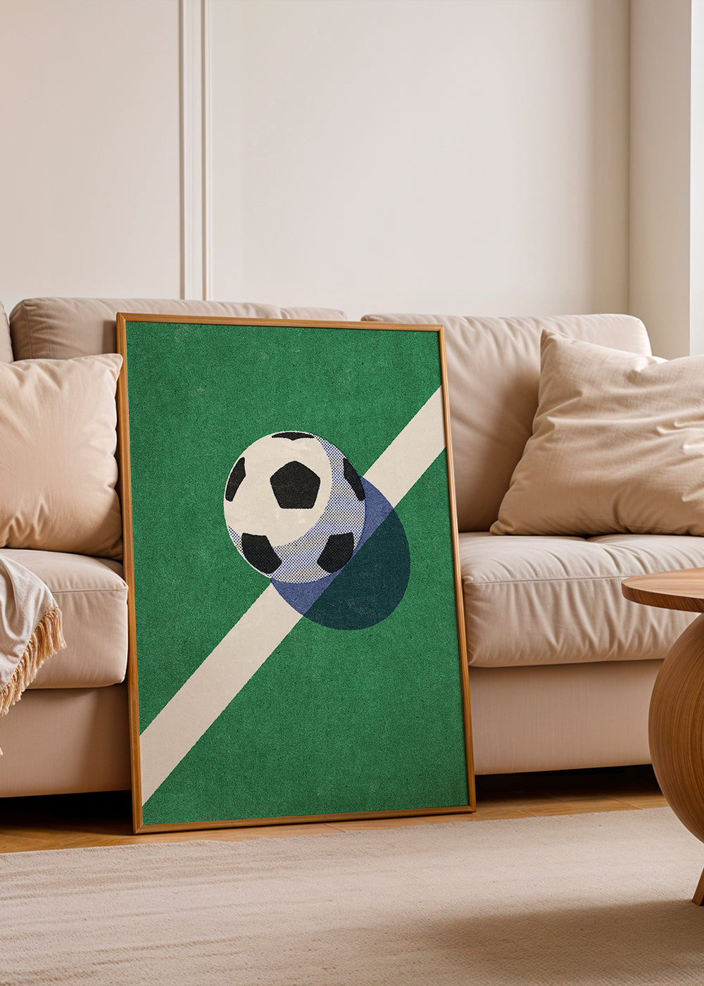 Sportkunst: fodbold på linjen