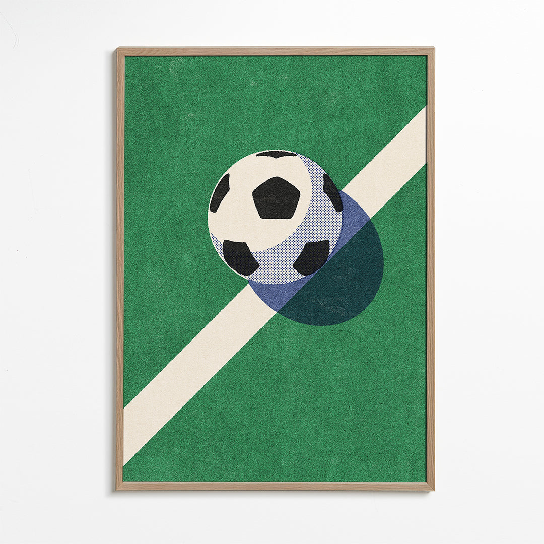 Sportkunst: fodbold på linjen